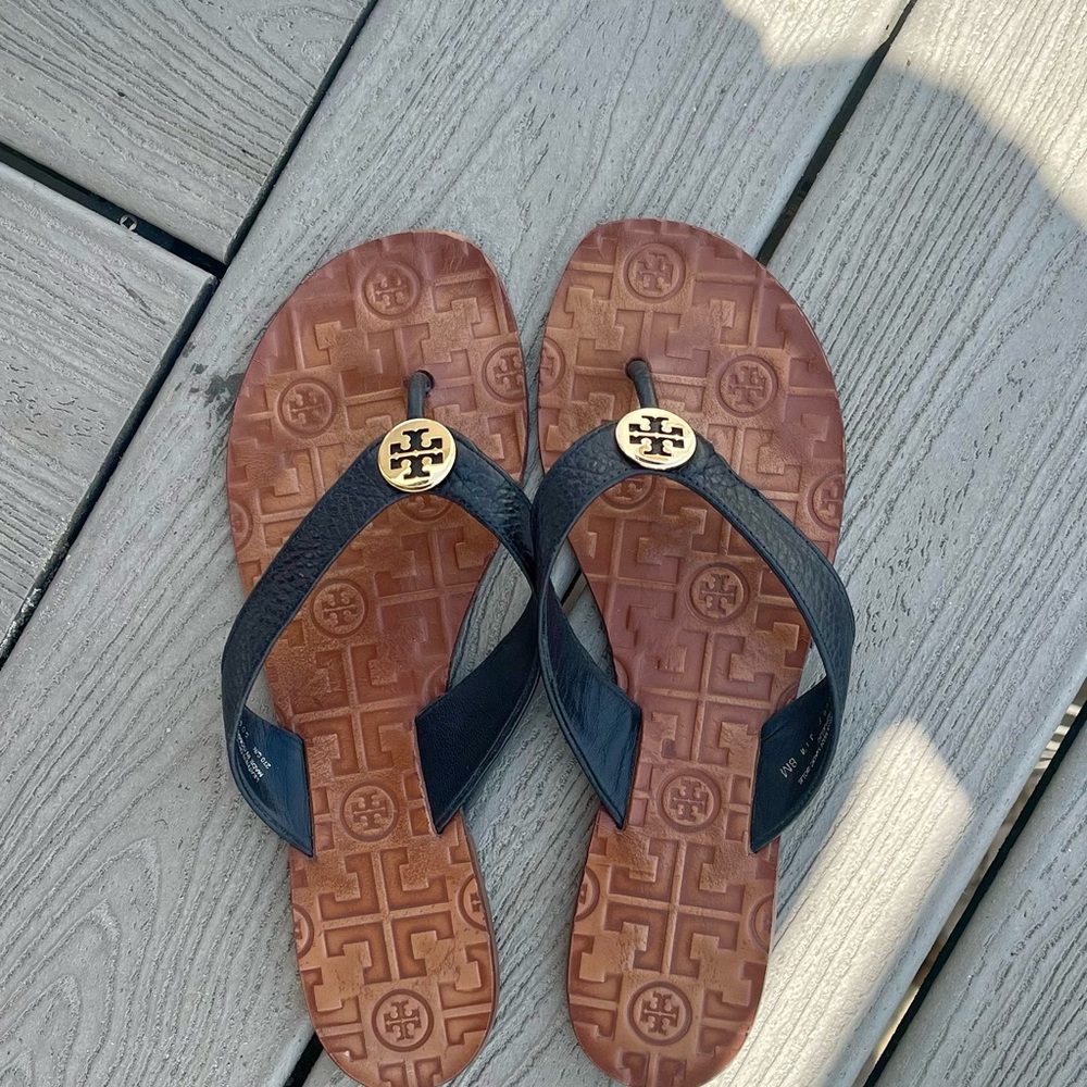 Tory Burch Black and Brown Sandals